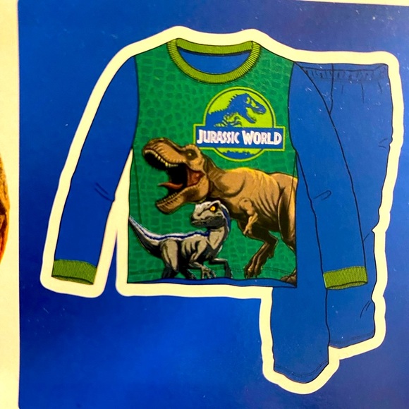 🦖Jurassic world pajamas🦖NWT dinosaur pajamas long sleeve dinosaur pajamas,SZ 8 - Picture 4 of 13